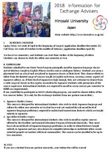 2018 Information for Exchange Advisers Hirosaki University Japan