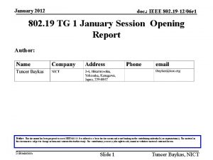 January 2012 doc IEEE 802 19 1206 r