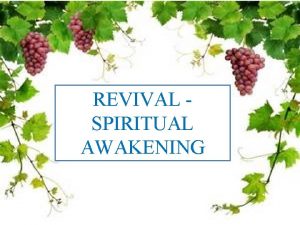 REVIVAL SPIRITUAL AWAKENING Presented by Lost Sheep Ministries