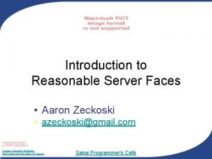 Introduction to Reasonable Server Faces Aaron Zeckoski azeckoskigmail