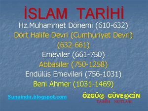 SLAM TARH Hz Muhammet Dnemi 610 632 Drt