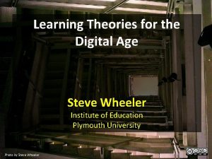 Learning Theories for the Digital Age Steve Wheeler