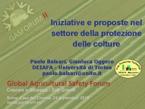 Iniziative e proposte nel settore della protezione delle