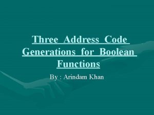 Three address statement for boolean expression