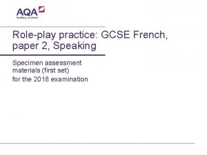 Role play french gcse