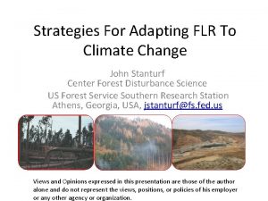 Strategies For Adapting FLR To Climate Change John