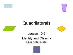 Quadrilaterals Lesson 10 5 Identify and Classify Quadrilaterals