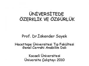 NVERSTEDE ZERKLK VE ZGRLK Prof Dr skender Sayek