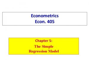 Econometrics simple regression model