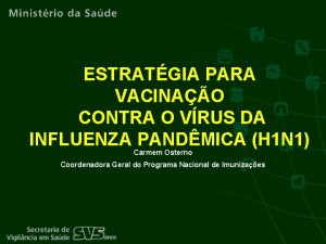 ESTRATGIA PARA VACINAO CONTRA O VRUS DA INFLUENZA