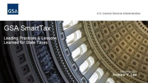 U S General Services Administration GSA Smart Tax