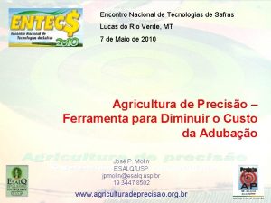 Encontro Nacional de Tecnologias de Safras Lucas do