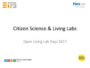 Open living lab days