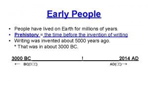 Early People People have lived on Earth for