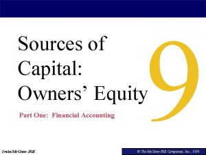 9 Sources of Capital Owners Equity Part One