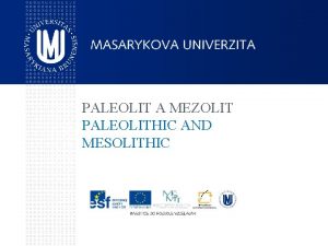 PALEOLIT A MEZOLIT PALEOLITHIC AND MESOLITHIC PERIODIZACE TIMELINE