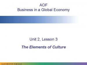 AOF Business in a Global Economy Unit 2