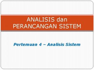 Pertanyaan tentang analisis sistem