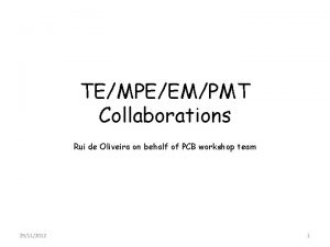 TEMPEEMPMT Collaborations Rui de Oliveira on behalf of