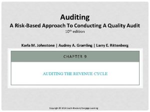 Auditing A RiskBased Approach To Conducting A Quality