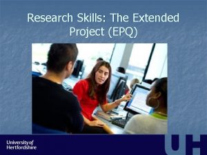 Research Skills The Extended Project EPQ DR IAN