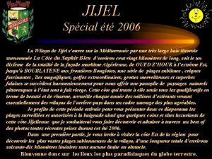 JIJEL Spcial t 2006 La Wilaya de Jijel