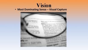 Vision Most Dominating Sense Visual Capture Overview of