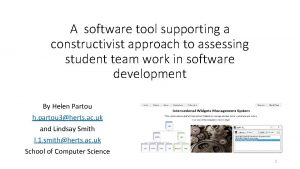 A software tool supporting a constructivist approach to