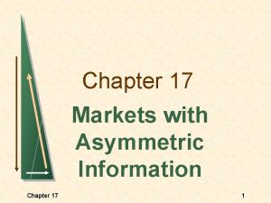 Chapter 17 Markets with Asymmetric Information Chapter 17