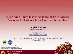 Identifying Rare Class in Absence of True Labels