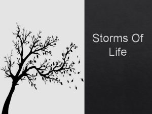 Storms Of Life Storms knock down uproot and