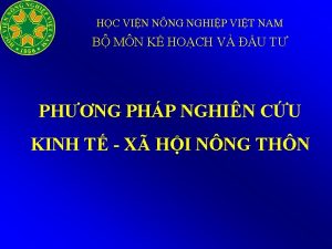 HC VIN NNG NGHIP VIT NAM B MN