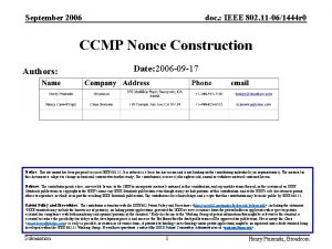 September 2006 doc IEEE 802 11 061444 r