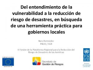 Del entendimiento de la vulnerabilidad a la reduccin