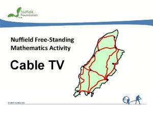 Nuffield FreeStanding Mathematics Activity Cable TV Nuffield Foundation