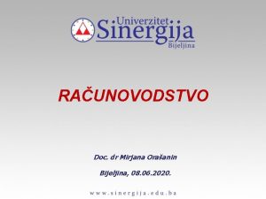 RAUNOVODSTVO Doc dr Mirjana Oraanin Bijeljina 08 06