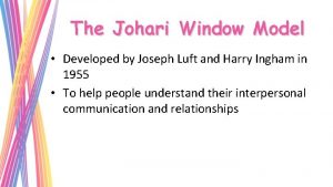 Goal of johari window