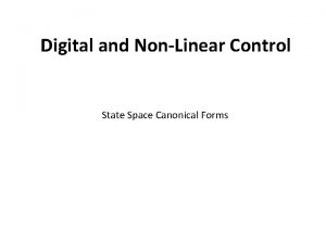 Canonical form in control system