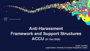 AntiHarassment Framework and Support Structures ACCU 01 Dec