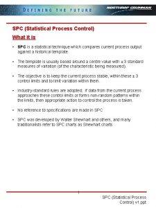 Statistical process control ppt