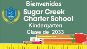 Bienvenidos Kindergarten Clase de 2033 Parents please sign