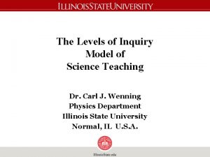 The Levels of Inquiry Model of Science Teaching