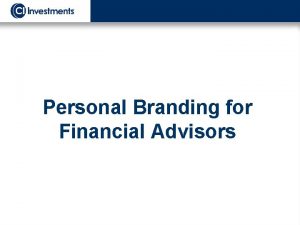 Personal branding for financial advisors