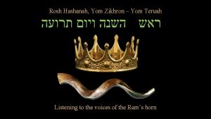 Rosh Hashanah Yom Zikhron Yom Teruah Listening to