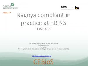 Nagoya compliant in practice at RBINS 1 02
