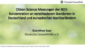 Citizen Science Messungen der NO 2 Konzentration an