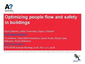 Optimizing people flow and safety in buildings Harri