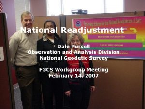 National Readjustment Dale Pursell Observation and Analysis Division