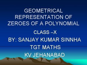 GEOMETRICAL REPRESENTATION OF ZEROES OF A POLYNOMIAL CLASS
