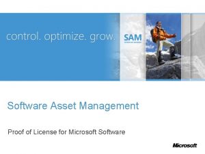 Software Asset Management Proof of License for Microsoft